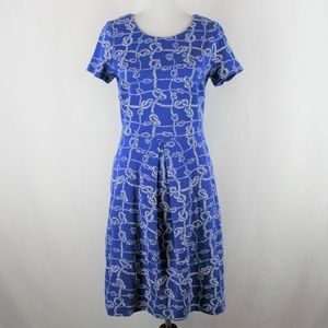 Talbots Nautical Royal Blue Rope Print Dress NWOT